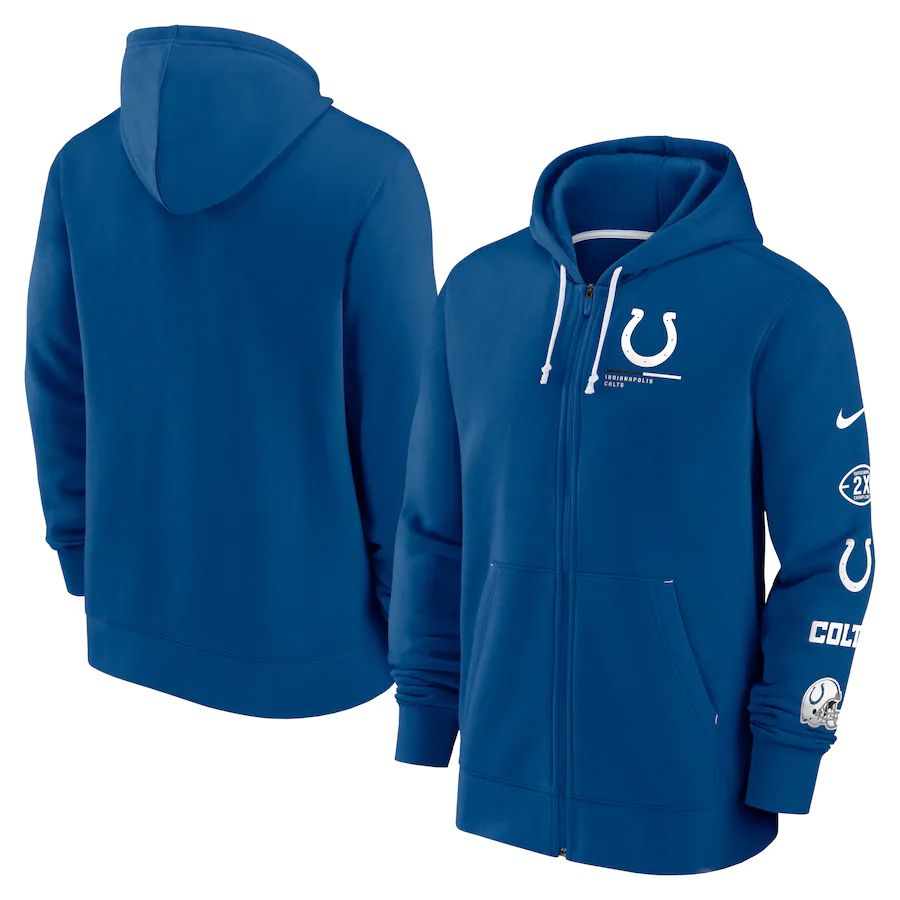 Men Indianapolis Colts nike royal surrey full zip hoodie->indianapolis colts->NFL Jersey
